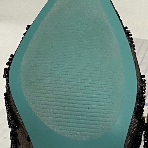 Betsey Johnson SB-Nikki Black Mesh Beaded Slingback Heels Size 6M - Picture 6 of 15